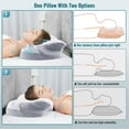 thumbnail image 4 of ENERFACE Ergonomic Memory Foam Neck Pillow for Pain Relief, Orthopedic Cervical Pillow for Side, Back & Stomach Sleepers with Breathable Washable Cover, Gray+White, 4 of 10