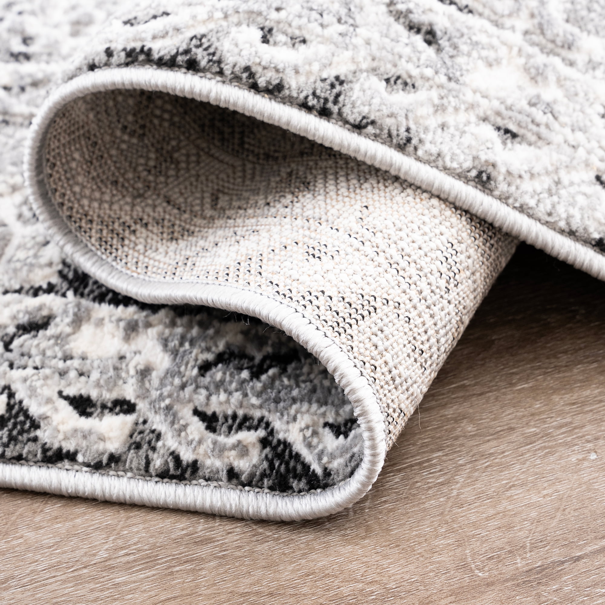 Alpha Transitional 8' x 10' Black and Gray Polyester Indoor Area Rug