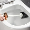 thumbnail image 4 of Wall-Mounted Toilet Brush Set: TPR No-Dead-Angle Design for Easy Cleaning! White gold, 4 of 8