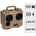 thumbnail image 2 of DemerBox: Waterproof, Portable, and Rugged Outdoor Bluetooth Speakers. Loud Sound, Deep Bass, 40+ hr Battery Life, Dry Box + USB Charging, Multi-Pairing Party Mode. Tan, 2 of 8