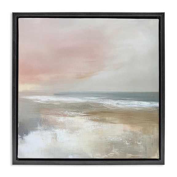 Stupell Industries Transitional Muted Landscape Marsh Waters Black Floating Frame Canvas Art, 18 x 18, by Petals Prints Design