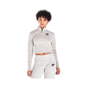 Nike Air Velour Women's Quarter-Zip Long-Sleeve Sweater Grey