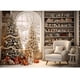 thumbnail image 1 of Bonvvie Christmas Photography Backdrop Xmas Fireplace White Christmas Tree Gifts Pine Trees Family Party Studio Photo Background, 1 of 5