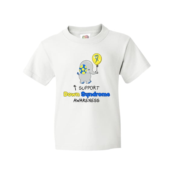 Inktastic I Support Down Syndrome Awareness Elephant with Balloon Youth T-Shirt