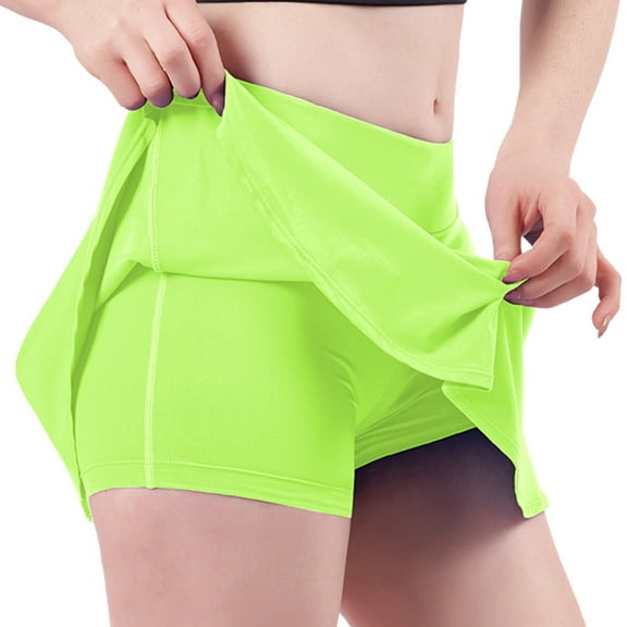 DAFPZW Mini Skirt for Women- Skort with Built-in Shorts Pleated High Waist Tennis Skirt Performance Athletic