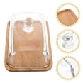 thumbnail image 6 of MRLESS Wooden Cake Stand with Glass Dome Lid - Rectangle Cake Display Server, 6 of 7