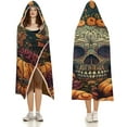thumbnail image 3 of Wearable Blanket Halloween Skull Cloak Hooded Blanket for Women Kids Cozy and Comfy Halloween Pumpkin Gift, 3 of 6