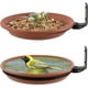 thumbnail image 1 of 2 bebederos para pájaros, comedero para pájaros al aire libre y baño para pájaros, bebedero para pájaros para balcón, dispensador de alimentos para pájaros silvestres, baño para pájaros, (marrón) ER Rojo Verde, 1 of 5
