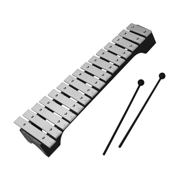 15Note Xylophone Glockenspiel Wooden Base Aluminum Bars with Mallets Percussion Musical