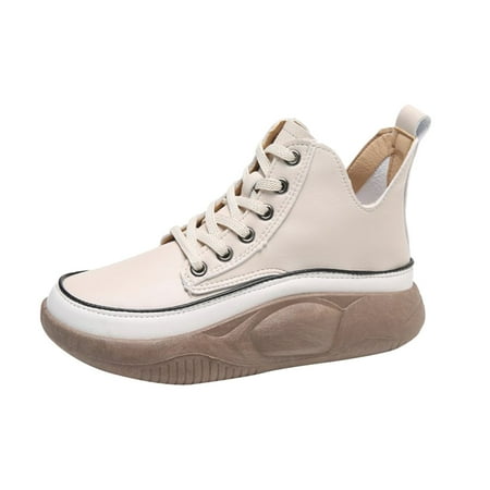 

Qufokar Flip Flop for Women Womens Casual Slip On Shoes To Wear With Casual Dresses High Top Lace Up Casual Retro Soft Leather Shoes Women S Thick Soled Rocking Shoes Fashion Shoes