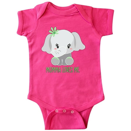 

Inktastic Momma Loves Me- cute elephant Gift Baby Boy or Baby Girl Bodysuit
