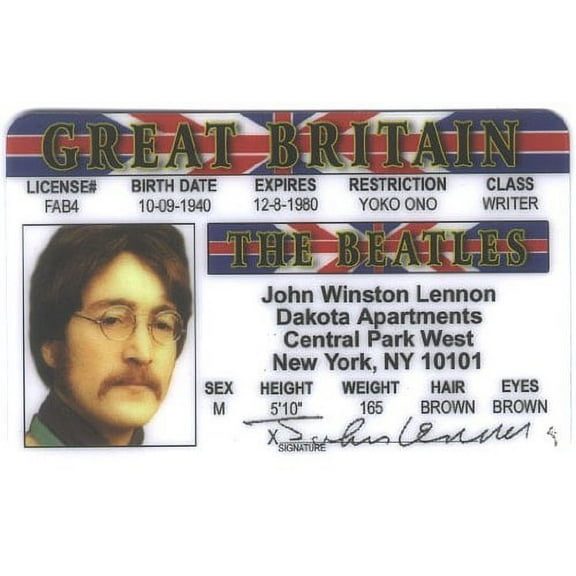 Signs 4 Fun Nyoid J Lennons Drivers License