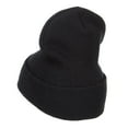 thumbnail image 3 of DE Delaware State Embroidered Long Beanie - Black OSFM, 3 of 5