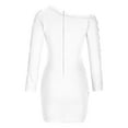 thumbnail image 5 of Blczomt Lace Women's Dresses Sexy Mini Long Sleeve White Bodycon Party Off Shoulder Trendy Dress, 5 of 6