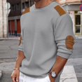 thumbnail image 5 of Autumn and winter men's sweater round neck long sleeve stitching pullover slim sweater, 5 of 5