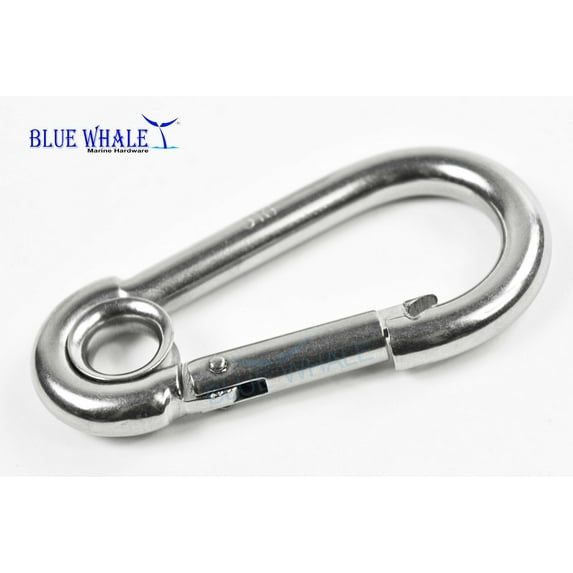 5PCS 316 S.S. Carabiner Snap Hook w/ Ring (E: 3-1/2”) US BL31700994