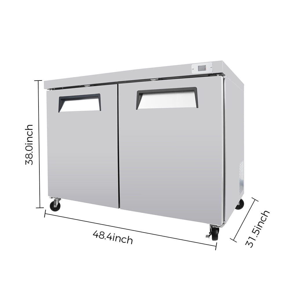 Commercial Undercounter Refrigerators with Self Closing Door, Frosting Water Evaporation System and Automatic Defrosting Function