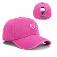 thumbnail image 4 of WMNTST Unisex Baseball Caps Heart Embroidered Washed Cap Curved Brim Adjustable Outdoor Sports Hats, 4 of 4