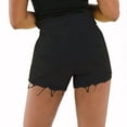thumbnail image 3 of OKBOP Black Shorts for Women Ripped Casual Relaxed Fit Wide-Leg Jeans Shorts, 3 of 7