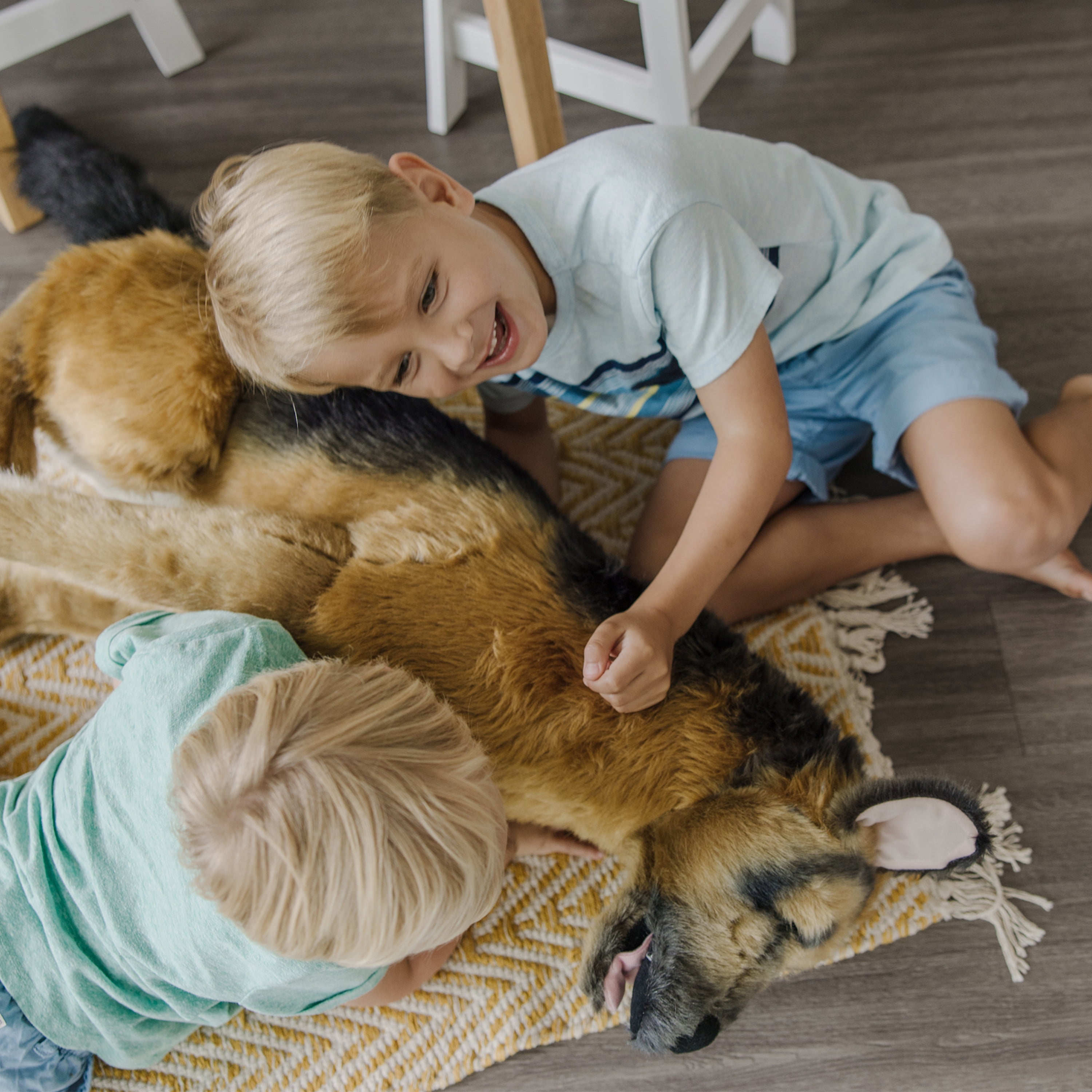 Realistic Medium Size German Shepherd Plush Stuffed Dog Size 42cm/16.5