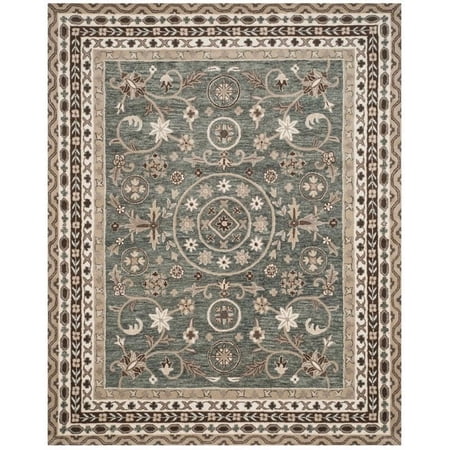 SAFAVIEH Bella Leah Medallion Traditional Wool Area Rug, Grey/Taupe, 4' x 6'