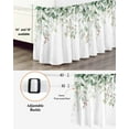thumbnail image 3 of Green Eucalyptus Bed Skirt California King Size 18" Drop Leaf Red Fruit Watercolor Pastoral Plant Ruffled Wrap Around Bed Skirts Adjustable Elastic Bedskirt Dust Ruffle for California King Size Bed, 3 of 7