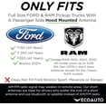 thumbnail image 2 of ORUYROP Antenna Replacement for Dodge RAM & Ford F150 F250 F350 Super Duty Ford Raptor Bronco Trucks-Anti-Theft Design-Short Replacement Antenna 1990-Current (Flames), 2 of 7