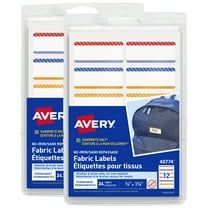 Avery No-Iron Fabric Labels, Playful Stripes, 48ct (21959)