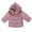 Pink, variant on Lkhaha Girls Jacket Solid Color Warm Hooded Fashion Size 2-3 Years