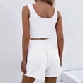 thumbnail image 7 of WAYUTE Womens 2 Piece Outfits Sleeveless Matching Clothing Solid Color Crop Top and High Waisted Shorts Sports Summer Outfit, 7 of 7