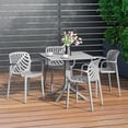 thumbnail image 3 of WestinTrends Playa 5-Piece Outdoor Resin Square Patio Dining Table Set with Modern Stackable Patio Dining Chairs, Gray, 3 of 15