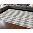 thumbnail image 2 of HomeRoots 650060 8 x 10 ft. Gray & Ivory Diamond Washable Machine Made Rectangle Area Rug with UV Protection, 2 of 9