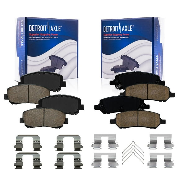 Detroit Axle - Brake Pads for 2013-2016 Dodge Dart 2014 2015 Ceramic Brake Pads w/Hardware Front & Rear Replacement