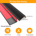 thumbnail image 3 of Vinyl Stair Nosing, 7Ft Self Adhesive Stair Edge Protector Stair Treads Non Slip, Children Old People Anti-Slip Stair Step Rubber Strips, Stair Edge Molding, Outdoor & Indoor Waterproof Black, 3 of 4