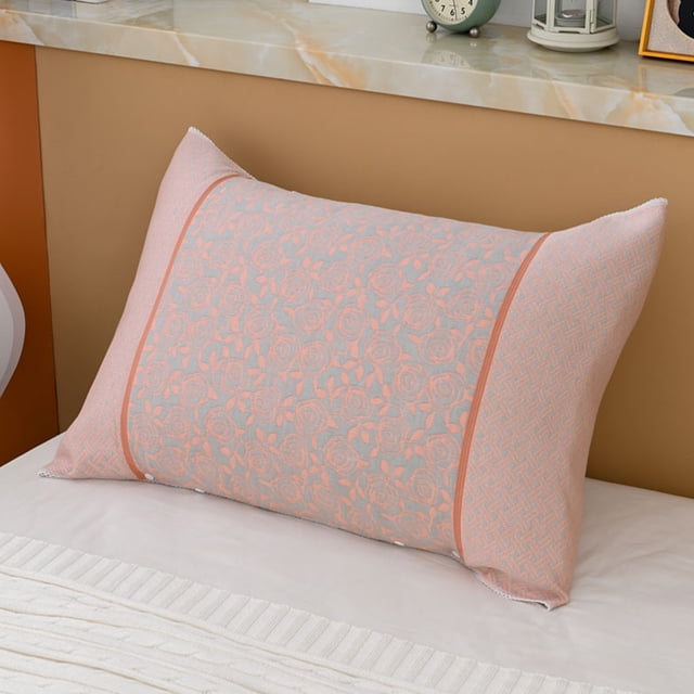 Funda de Almohada de Algodón con Estampado Floral Rojo de 50X108 Cm | Material Suave y Transpirable | Fácil Cuidado | Decoración para El Hogar