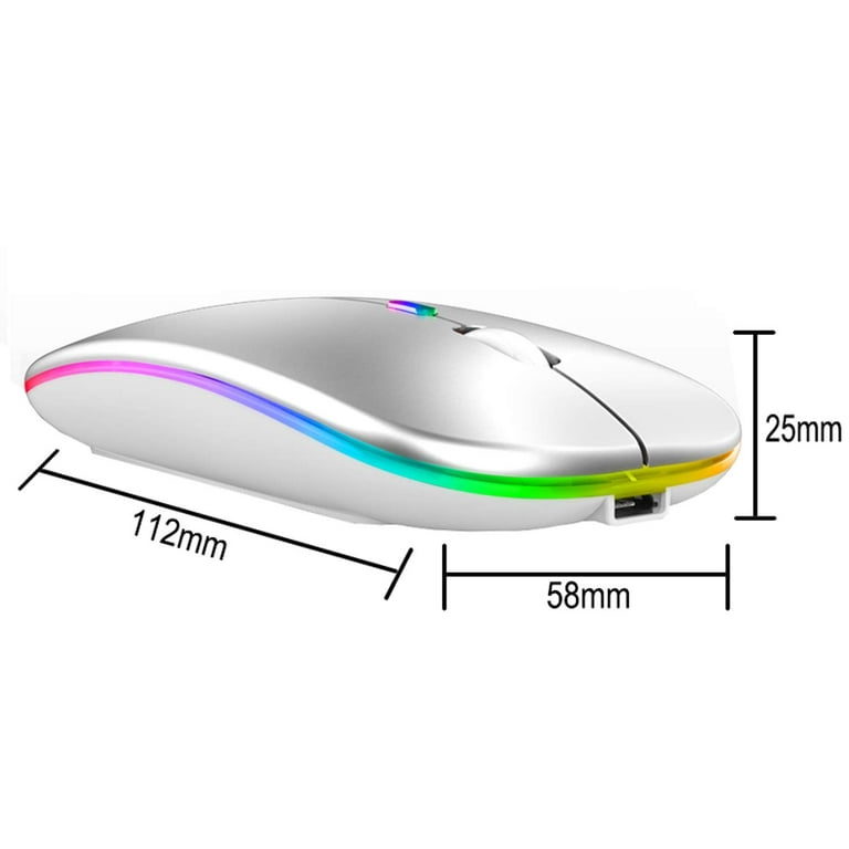 Wireless Mouse,led Mouse(bt 5.1+2.4g) Rechargeale&noiseless Bluetooth Mouse,2.4g  Wireless