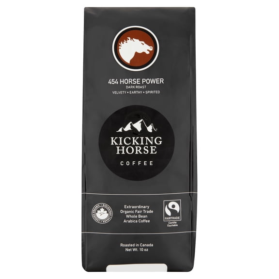 Kicking Horse Coffee 454 Horse Power Dark Roast Arabica Coffee, 10 oz, 6 pack
