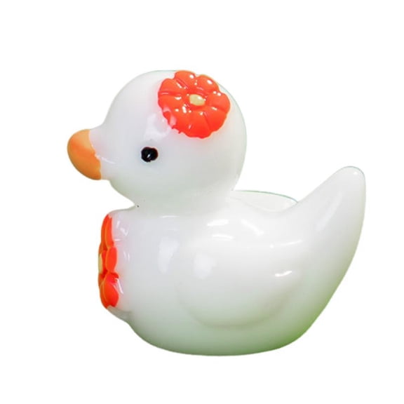 Ruanlalo 12Pcs Mini Resin Floral Ducks Colorful Miniature Duck Figurines Cute Mini Animal Collectibles for Fairy Garden Decor DIY Crafts Fish Tank Decoration