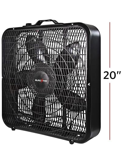 EUROSTAR FBF22BK 20" Box Fan, Black