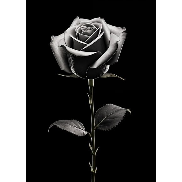 Modern Black and White Flower Posters Abstract Canvas Painting Print Pictures Wall Art Poster Home Living Room Decor Frameless50 x 70 cm (without frame),SKU-03