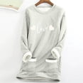 thumbnail image 2 of Funicet sous-Vêtements pour Femmes, sous-Vêtements Longs Femmes, Chandail en Molleton Épais en Polaire Manches Longues Imprimé Velours Chaud Col Rond sous-Vêtements Longs Femmes, Manches Longues Femmes, 2 of 4