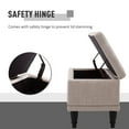 thumbnail image 6 of HOMCOM Fabric Storage Ottoman Shoe Bench Tufted Stool Lift Top Home Furniture, 6 of 9