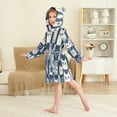 thumbnail image 4 of FORMRS Niños Bathrobe Unisex Hooded Robe Soft Plush Pajamas Sleepwear, Size 2-3T, Blue Cats and Hearts, 4 of 7