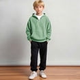 thumbnail image 5 of Nwiuh Boys Quarter Zip Hoodies - Waffle Knit Kids Long Sleeve Hooded Sweatshirts Teens Pullover Tops Clothes (Green, 3-4 Years), 5 of 8