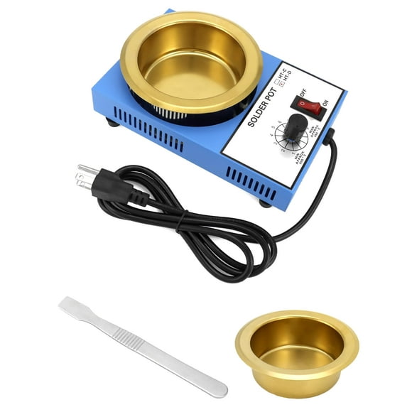 Olla de soldadura QWORK 300 W 110 V 1,5 kg de capacidad 200-450 °C con accesorios