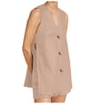 thumbnail image 2 of Riforla Womens Summer Two Piece Outfits Casual Shorts Set Sleeveless V Neck Button Down Tank Tops and Shorts Tracksuit Khaki XL, 2 of 8
