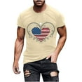 thumbnail image 2 of Tnhcen Men's 4th of July USA Flag Graphic Tee Summer Patriotic Novelty V-Neck Cotton Shirt S-3XL, 2 of 5