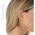thumbnail image 3 of Floreo 10k Yellow Gold 15mm x 2mm High Polish and Satin Finish Round Tube Hoop Earrings, 3 of 3