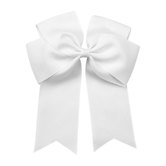 Cglfd Clearance 6-inch Ribbed Satin Fishtail Double Layered Ribbon Bow Hair Clip for Children's Hair Accessories Hair Clip, White