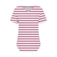 thumbnail image 4 of DecSea Womens Striped T Shirts V Neck Short Sleeve Casual Tops Loose Fit Basic Tees with Curved Hem, 4 of 5